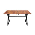 **Moderne Uitschuifbare Eettafel met Houten Blad en Stalen Frame**