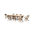 Technische titel: "Moderne Teak Houten Eettafel met Inklapbare Stoelen"