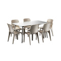 **Moderne Tafelset met Acht Stoelen van Duurzaam Materiaal**