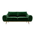 "Groene Velours Fauteuil met Houten Poten - Modern Design"